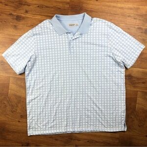 Windham Pointe Light Blue White Nautical Wheel Print Polo Shirt